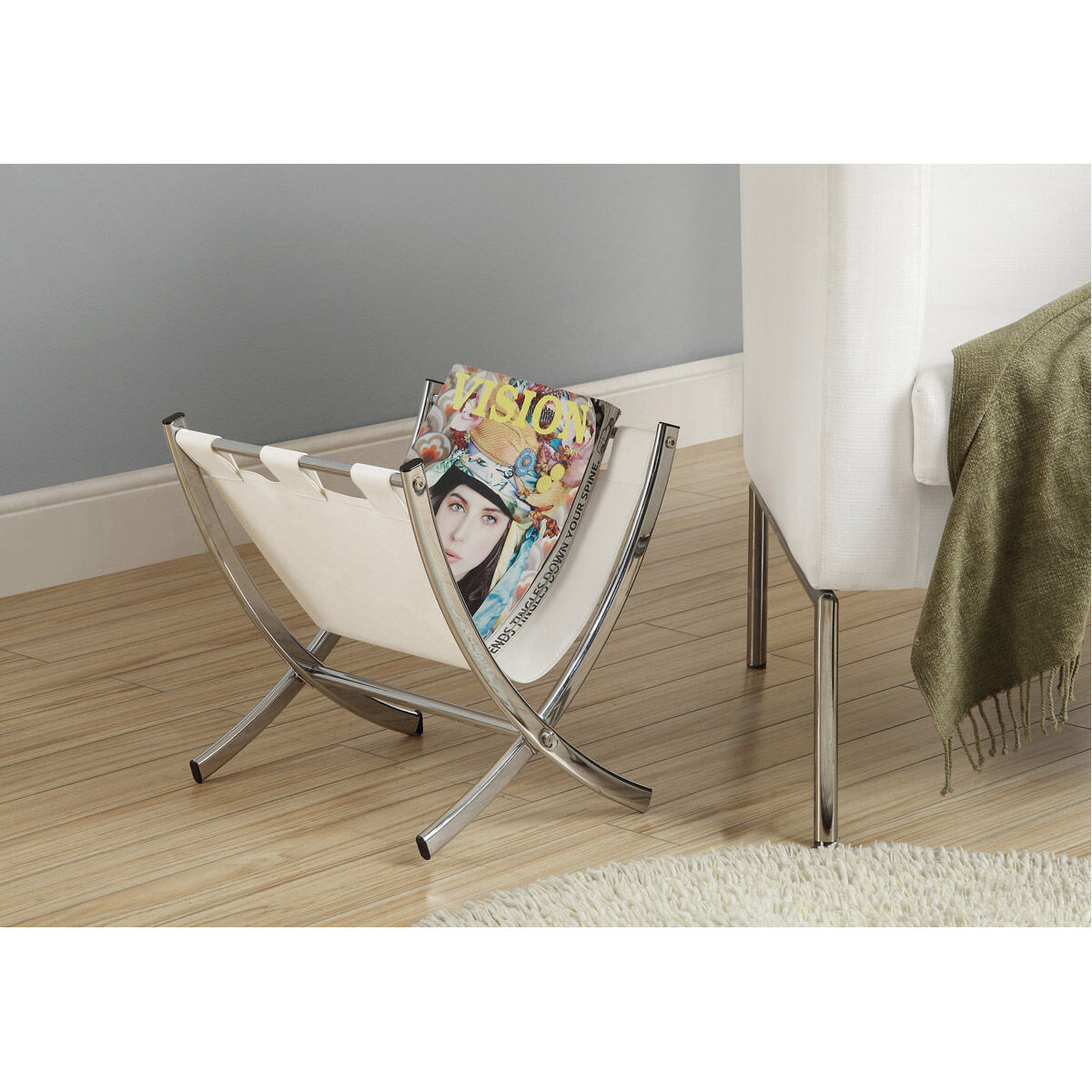 Waverly White Magazine Rack