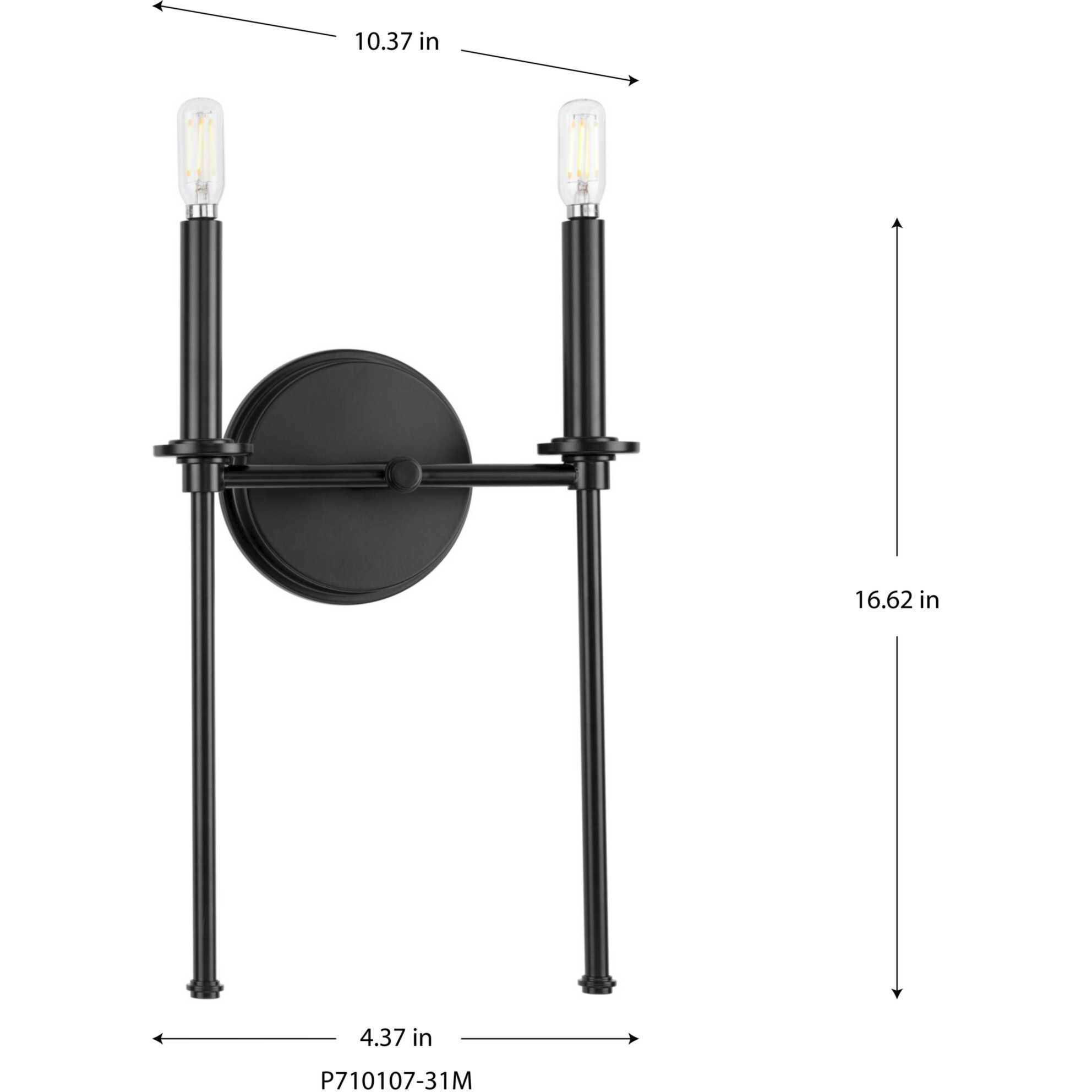 Elara 2 Light 4 inch Matte Black Wall Bracket Wall Light