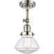 Franklin Restoration Olean LED 7 inch Polished Nickel Sconce Wall Light in Clear Glass, Franklin Restoration