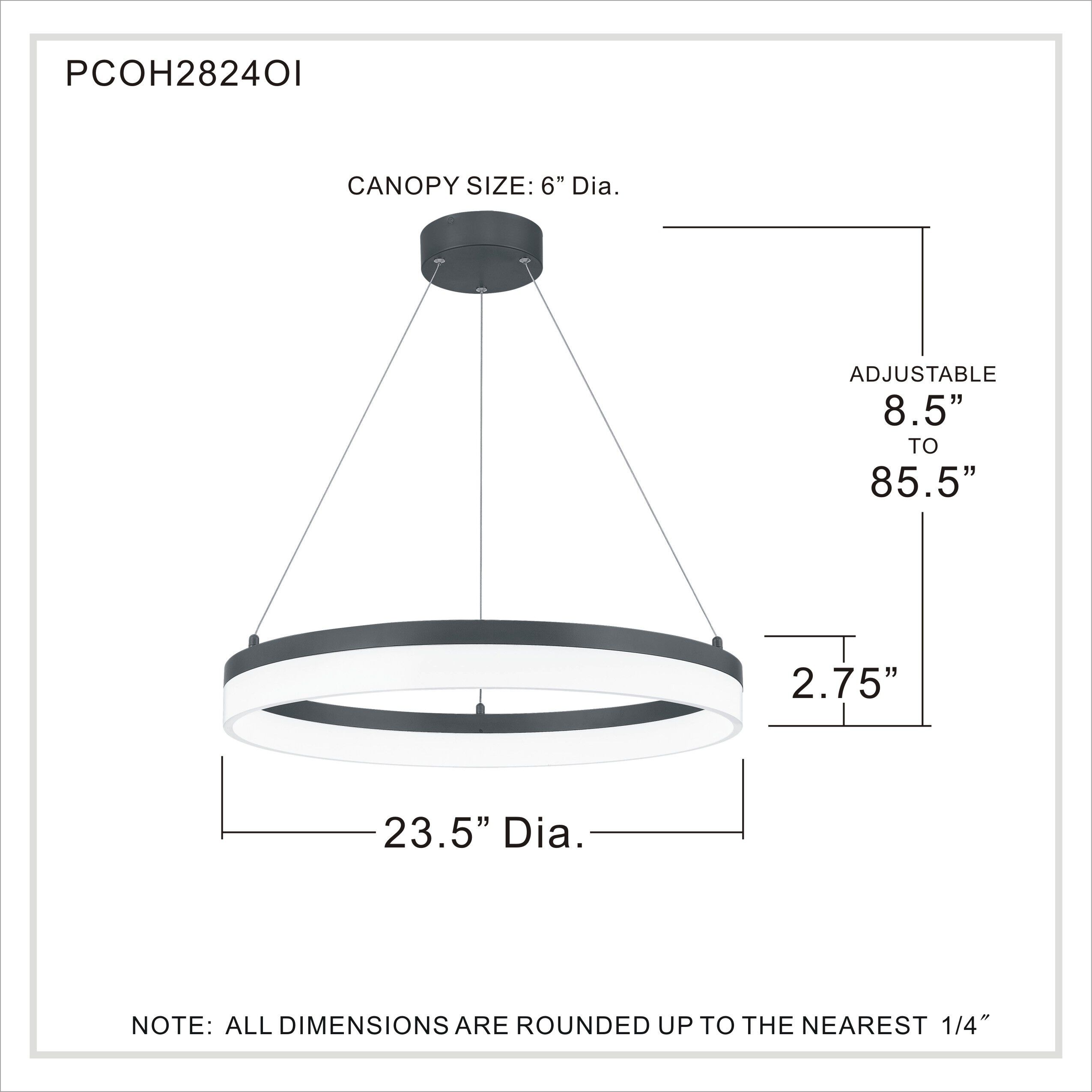Cohen LED 24 inch Oil Rubbed Bronze Pendant Ceiling Light