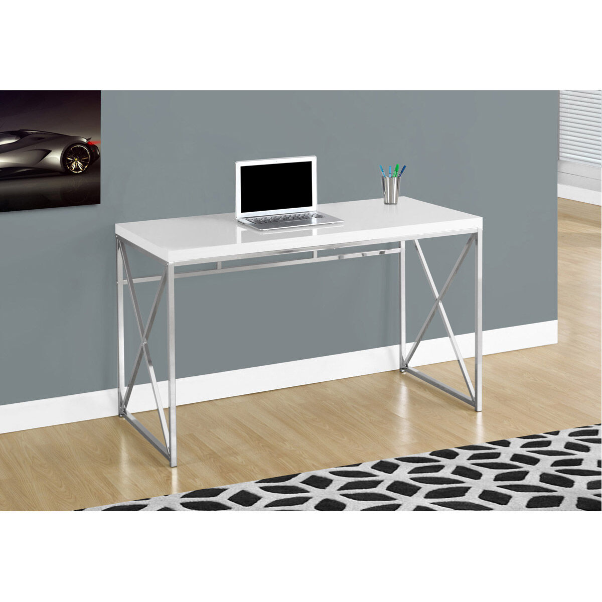Decovio 15921 W Ramapo 47 x 24 inch White Computer Desk