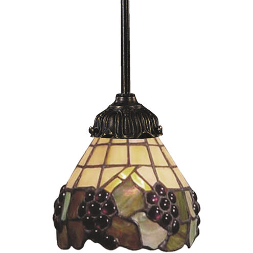 Mix-N-Match 1 Light 6 inch Tiffany Bronze Mini Pendant Ceiling Light in Tiffany 07 Glass, Incandescent