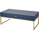 Les Revoires 48 X 24 inch Navy with Gold Coffee Table