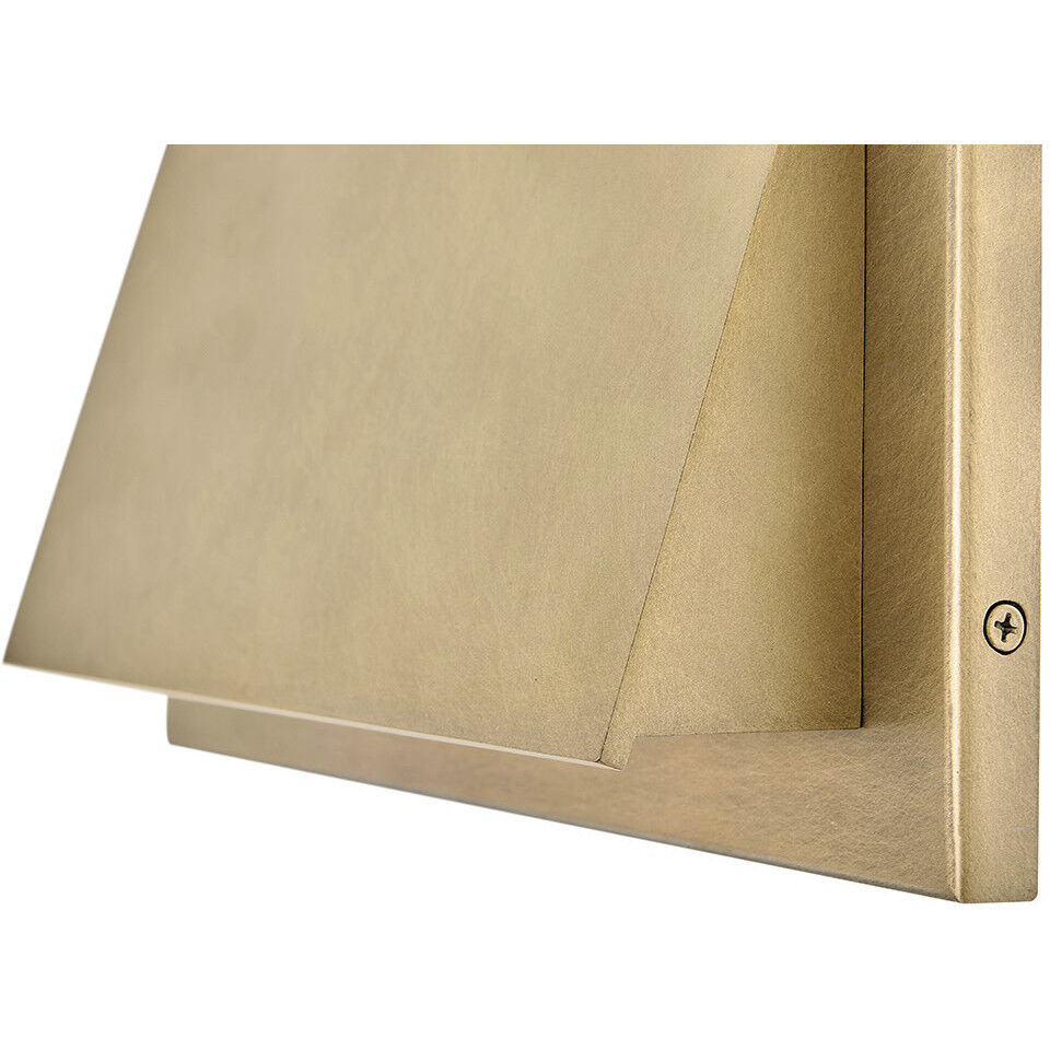 Fold LED 7 inch Heritage Brass Outdoor Wall Mount Lantern