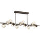 Luna LED 72 inch Flat Bronze Chandelier Ceiling Light in 2700K LED, Floret Inner - Amber Outer, Twisted Branch