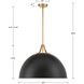 Soto 3 Light 23.5 inch Matte Black and Antique Gold Pendant Ceiling Light