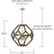 Geo 4 Light 24 inch Nordic Wood and Matte Brass Pendant Ceiling Light