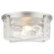 Steinway 2 Light 14 inch Satin Nickel Flush Mount Ceiling Light