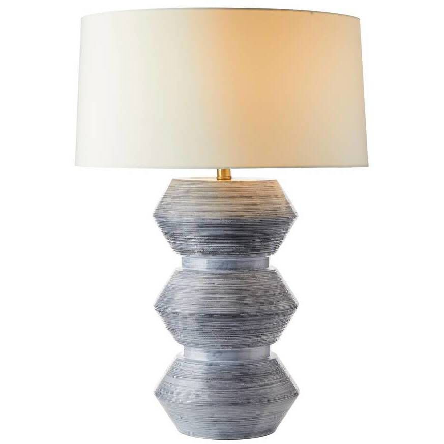 Drifter 150 watt Haze Blue Reactive Glaze Table Lamp Portable Light