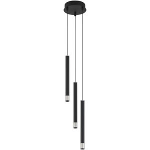 Wand LED 7 inch Coal With Brushed Nickel Pendant Ceiling Light, Pan