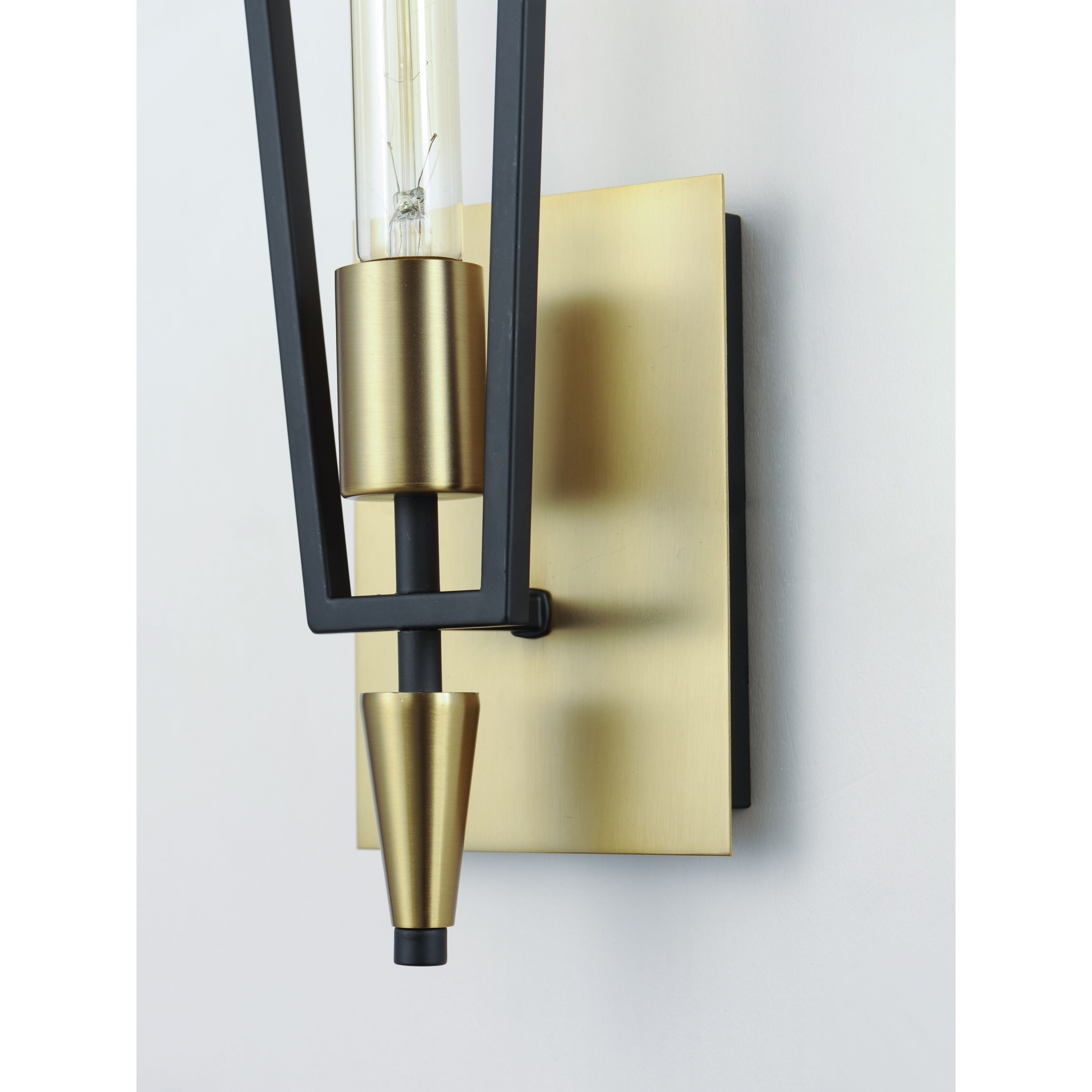 Wings 1 Light 5 inch Black/Satin Brass ADA Wall Sconce Wall Light