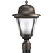 Westport 1 Light 19 inch Antique Bronze Outdoor Post Lantern in Etched Seeded, Fluorescent