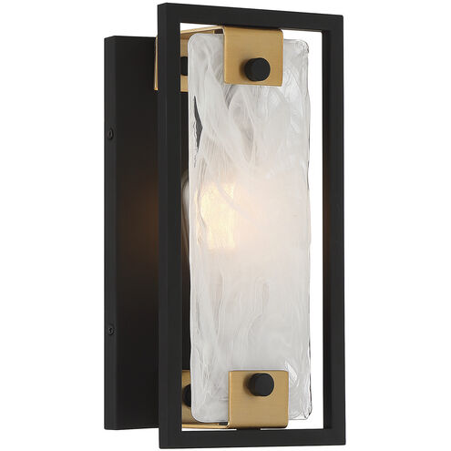 Hayward 1 Light 6 inch Matte Black with Warm Brass Accents Wall Sconce Wall Light