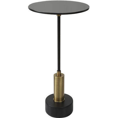 Spector 24 X 12 inch Brushed Brass and Satin Black with Black Marble Accent Table