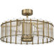 Reveal 28 inch Satin Brass with Clear Acrylic Blades Fandelier