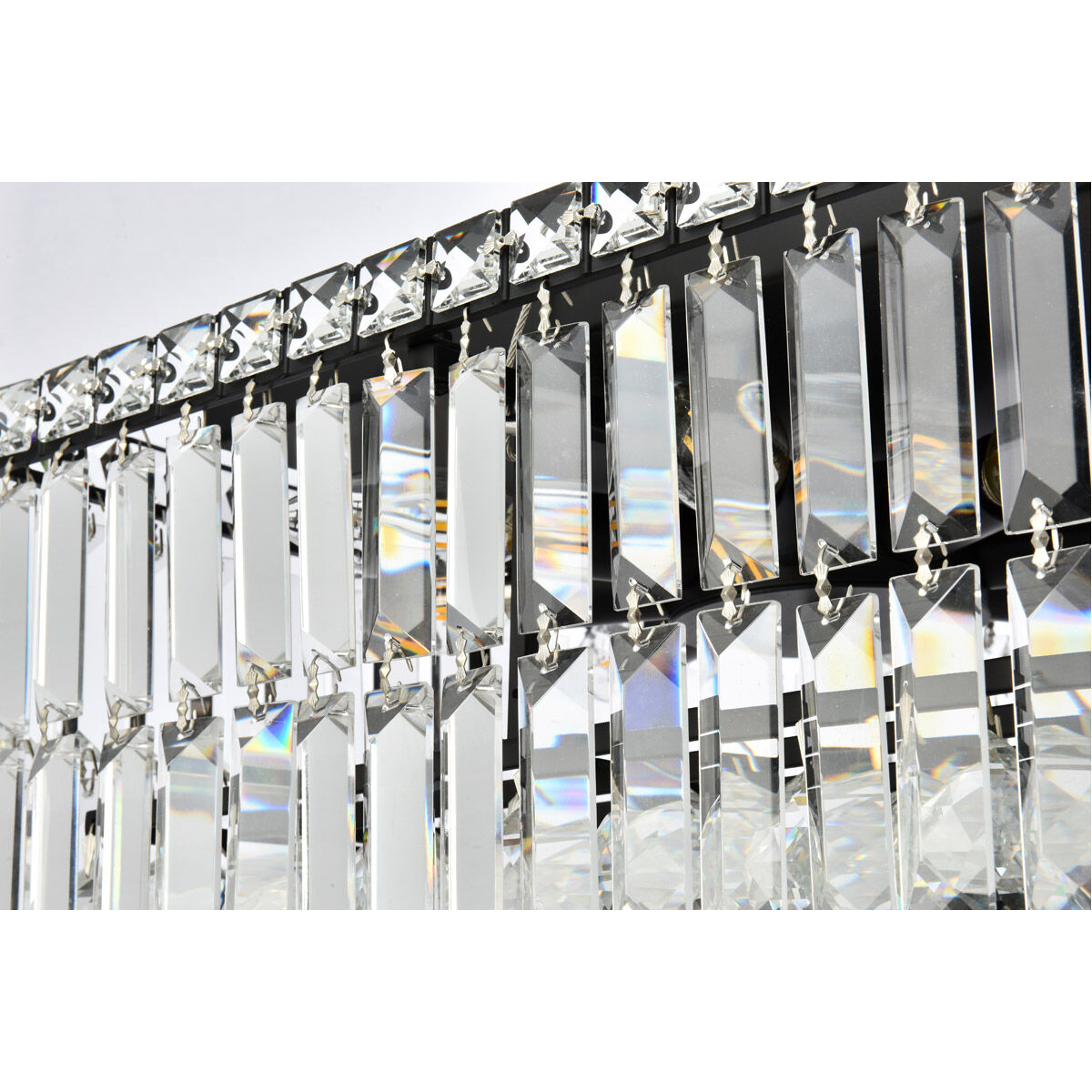 Maxime 16 Light 28 inch Black and Clear Linear Chandelier Ceiling Light in Royal Cut