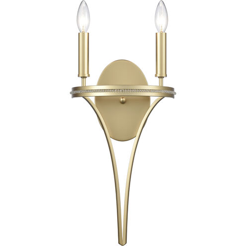 Noura 2 Light 10 inch Champagne Gold and Clear Sconce Wall Light