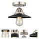 Nouveau 2 Railroad 1 Light 8 inch Brushed Satin Nickel Semi-Flush Mount Ceiling Light in Matte Black
