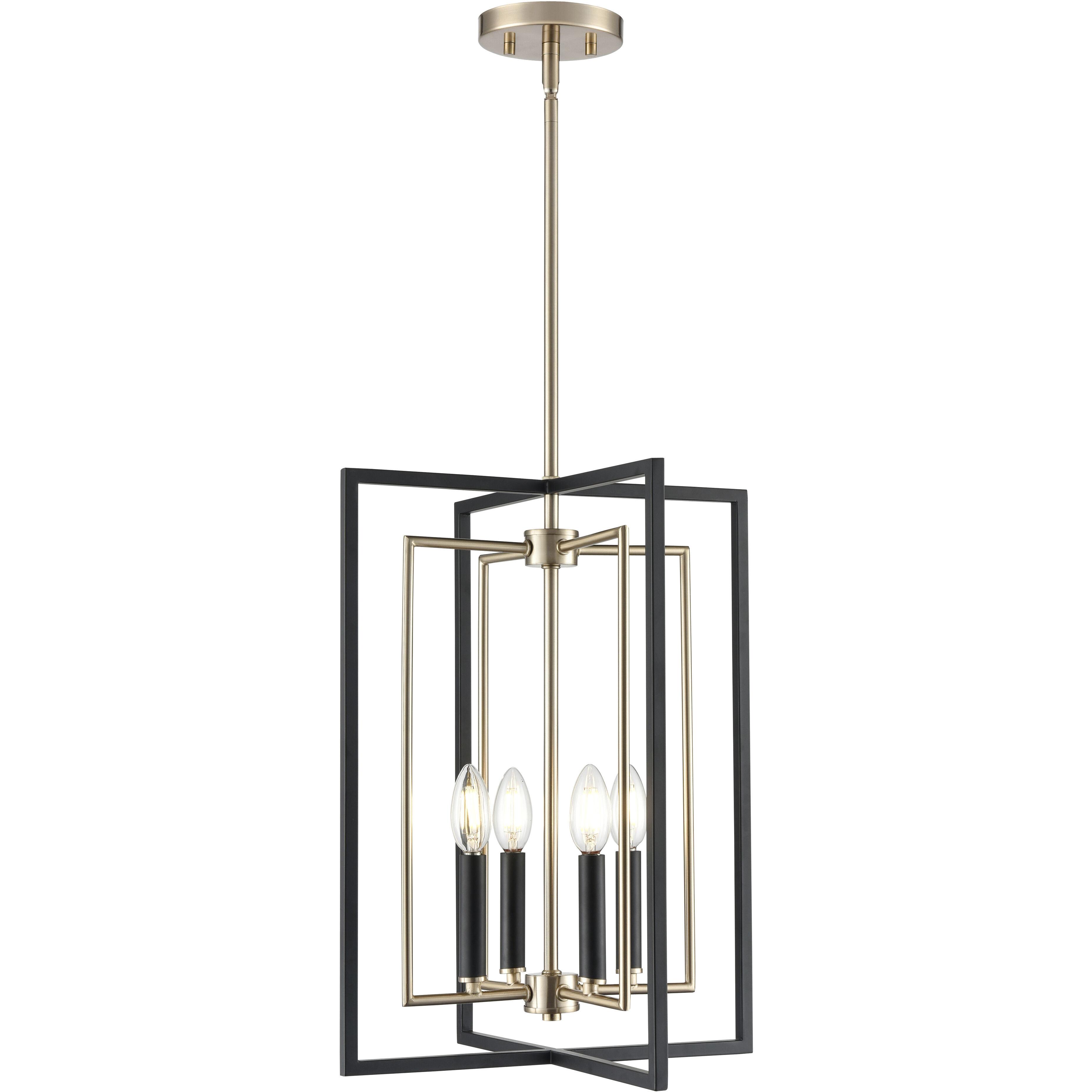 Noelle 4 Light 15 inch Matte Black/Modern Gold Pendant Ceiling Light