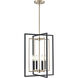 Noelle 4 Light 15 inch Matte Black/Modern Gold Pendant Ceiling Light