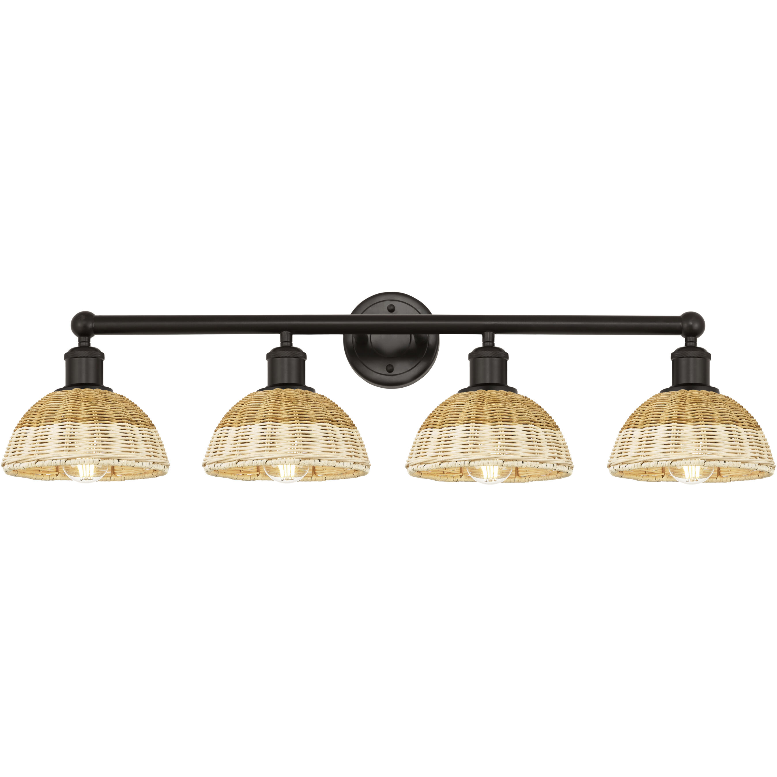 Edison Bristol Natural II 4 Light 35 inch Oil Rubbed Bronze Bath Vanity Light Wall Light
