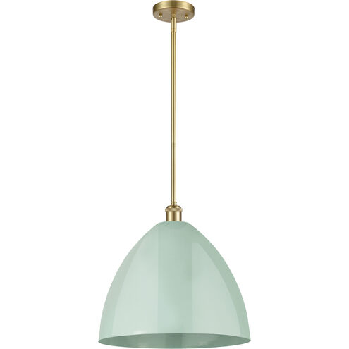 Ballston Plymouth Dome 1 Light 16 inch Satin Gold Pendant Ceiling Light in Matte Seafoam