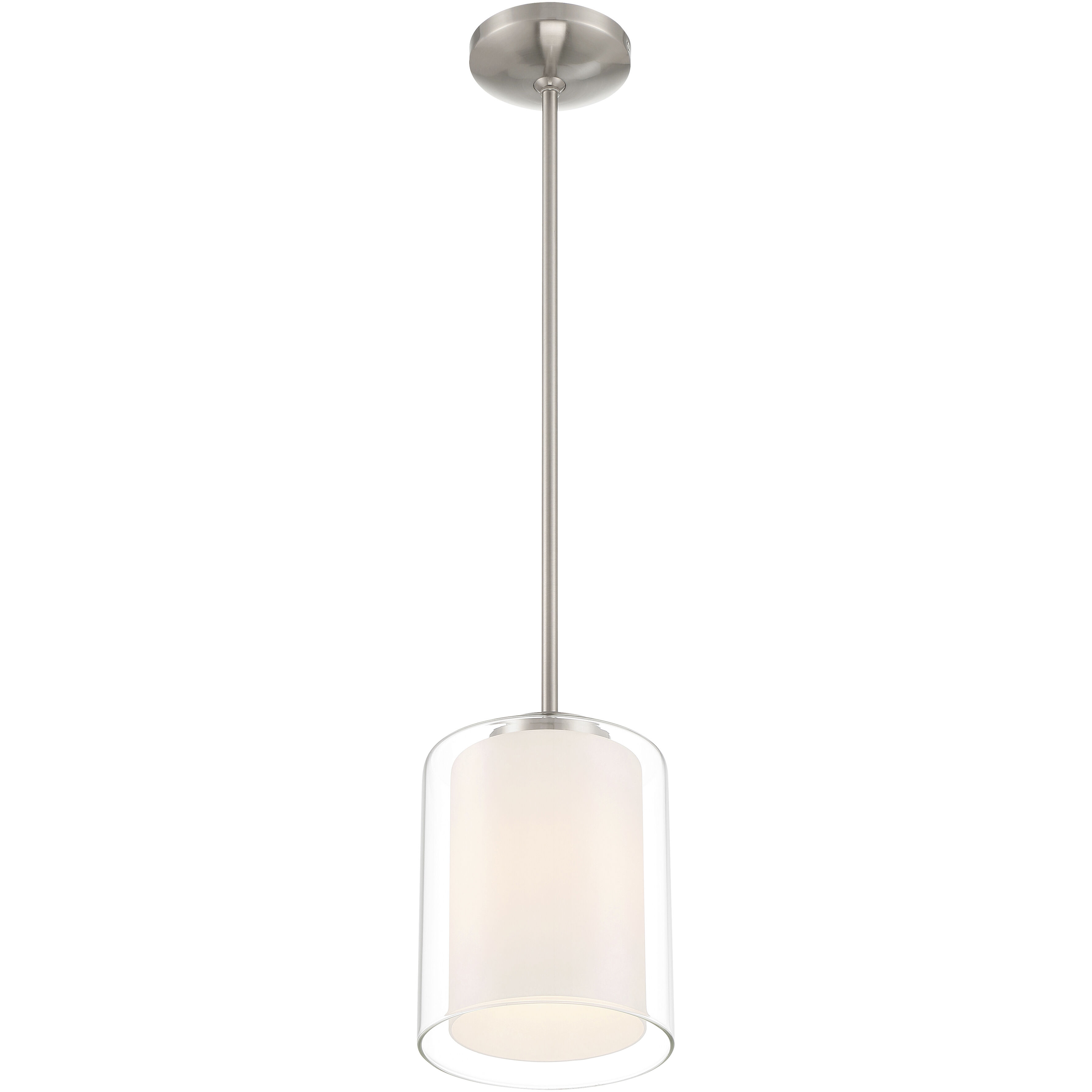 Seville 7 inch Brushed Steel Pendant Ceiling Light