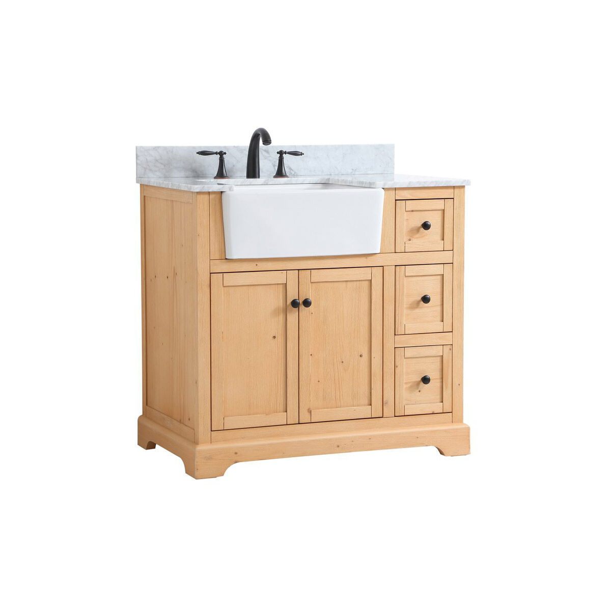 Franklin 36 X 22 X 35 inch Natural Wood Bathroom Vanity Cabinet