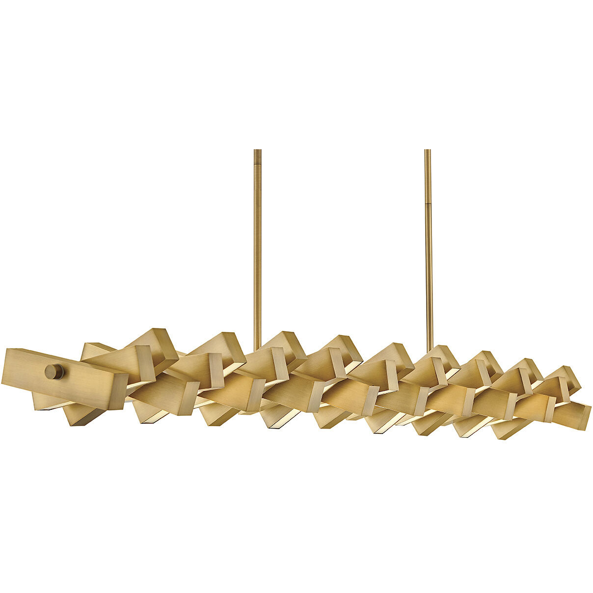 Stitch LED 58.75 inch Lacquered Brass Chandelier Ceiling Light