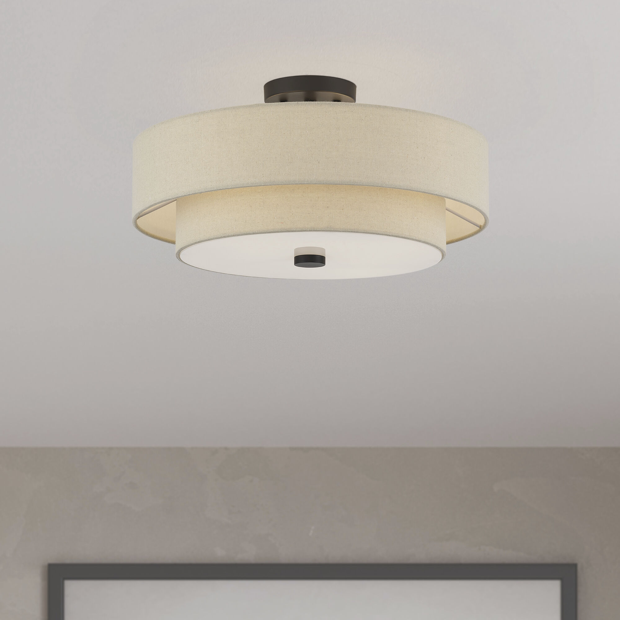 Bellingham 4 Light 18 inch Bronze Semi Flush Mount Ceiling Light, Large