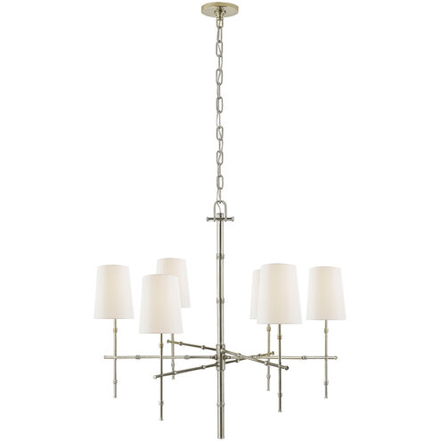 Studio VC Grenol 6 Light 33.25 inch Polished Nickel Chandelier Ceiling Light in Linen, Medium