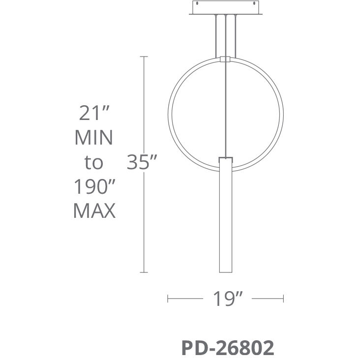 Rings LED 19 inch Titanium Pendant Ceiling Light in 2