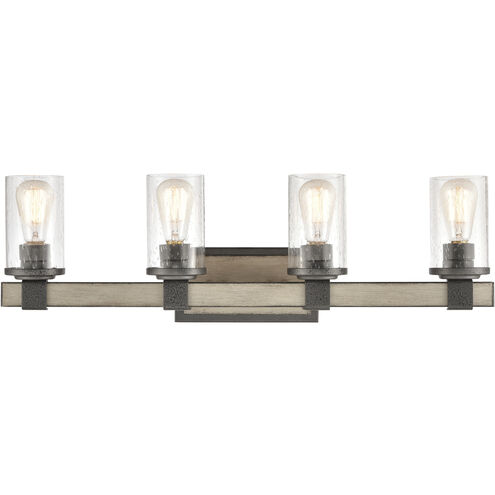 Annenberg 4 Light 29 inch Anvil Iron with Distressed Antiqued Gray Vanity Light Wall Light