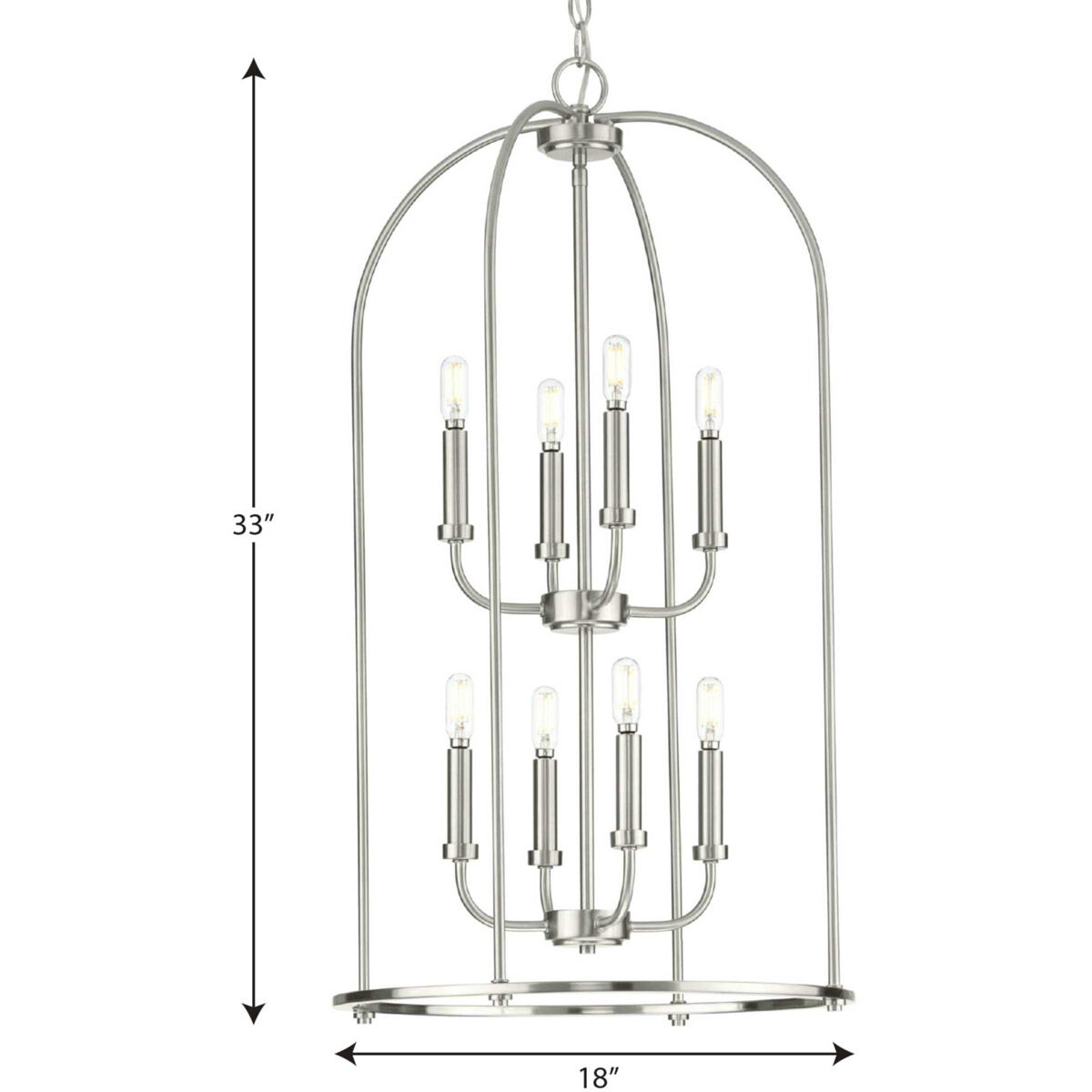 Leyden 8 Light 18 inch Brushed Nickel Foyer Pendant Ceiling Light