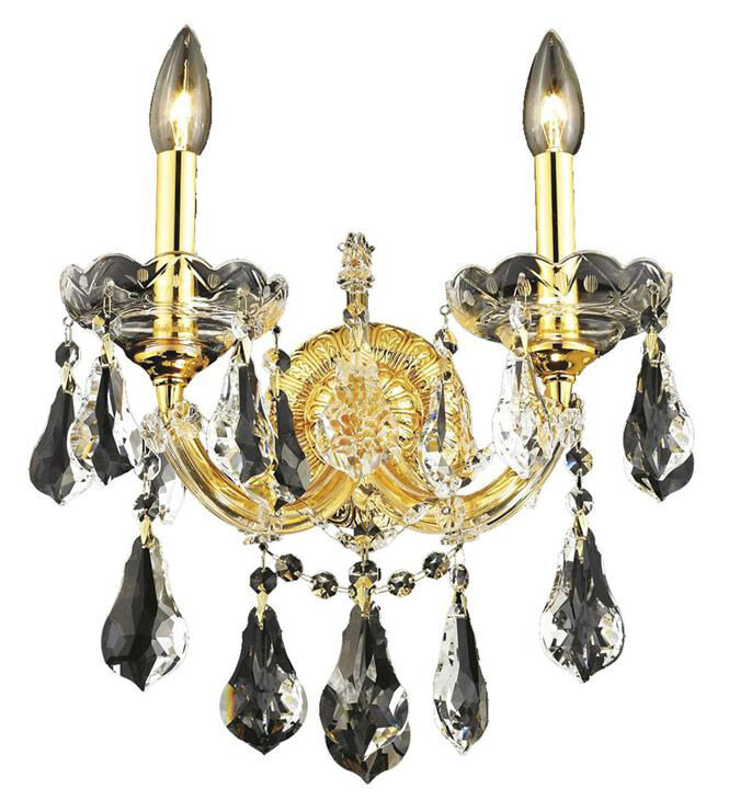 Maria Theresa 2 Light 12 inch Gold Wall Sconce Wall Light in Clear, Royal Cut