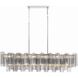 Addis 14 Light 51.75 inch Polished Chrome Linear Chandelier Ceiling Light in Tronchi Glass Smoke