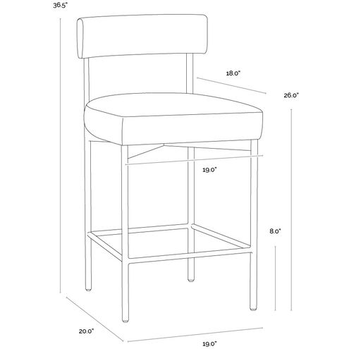 Seneca 36.5 inch Antique Brass / Danny Ivory Counter Stool
