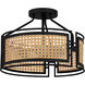 Priya 3 Light 14.5 inch Matte Black Semi-Flush Mount Ceiling Light