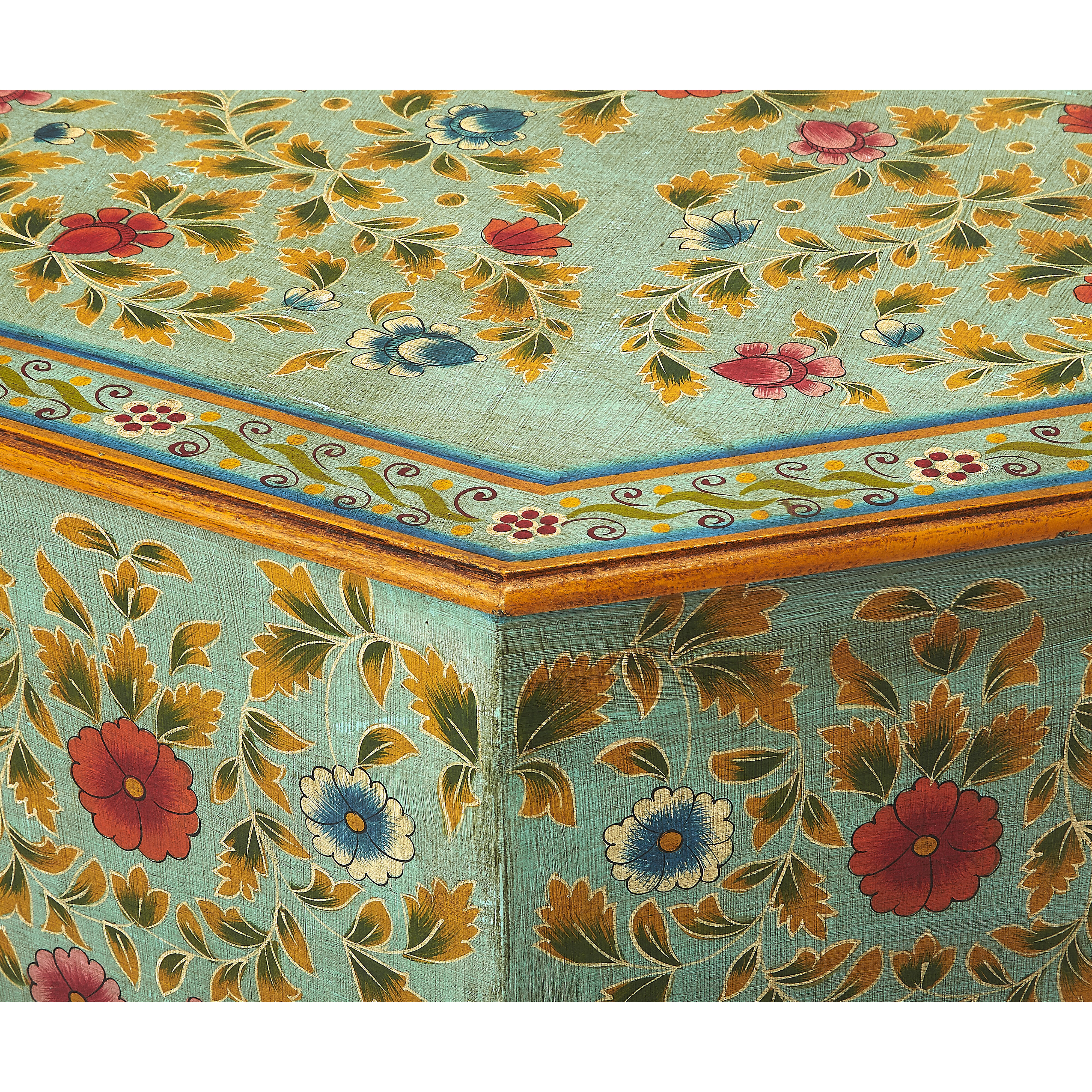 Priya Hand Painted 29 X 29 inch Artifacts Cocktail Table