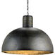 Saga 1 Light 28 inch Dark Blackened Steel Pendant Ceiling Light