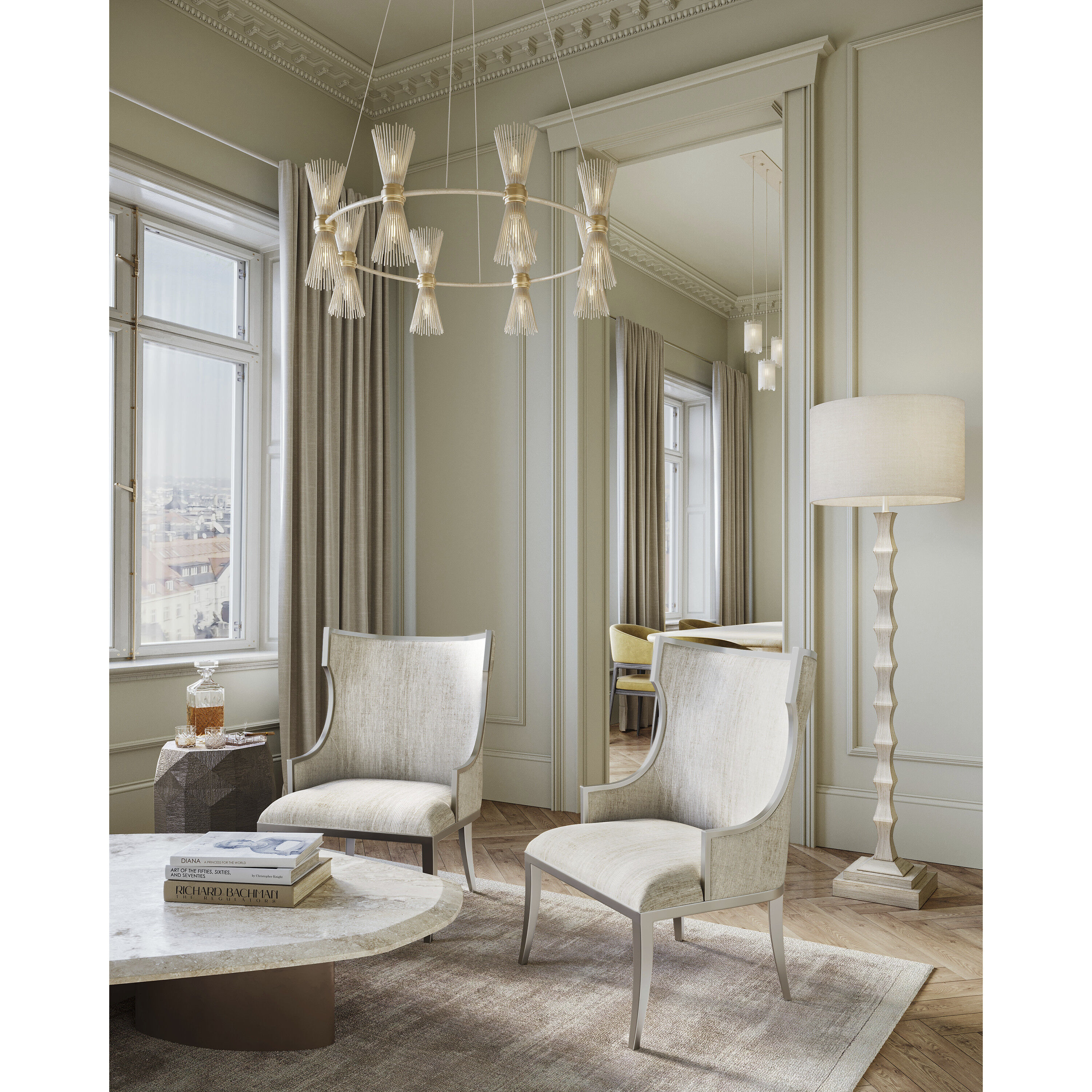 Garson Silver and Fresh File Linen Chair