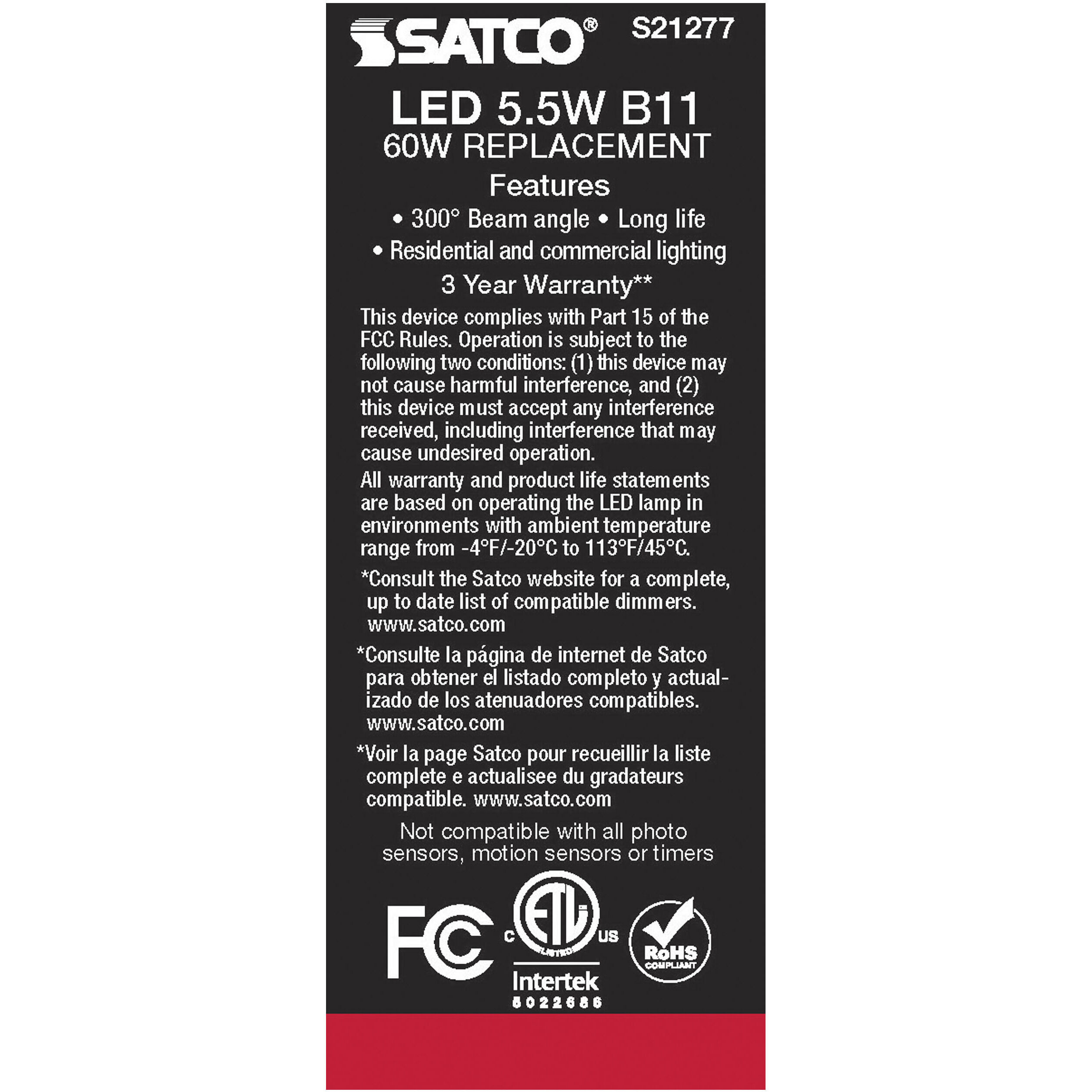 Lumos LED Candelabra Candelabra 5.50 watt 5000K LED Filament