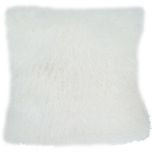 Lamb Fur 20 inch White Pillow