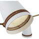 Brickell 5 Light 45 inch Matte White and Hazelnut Leather Chandelier Ceiling Light