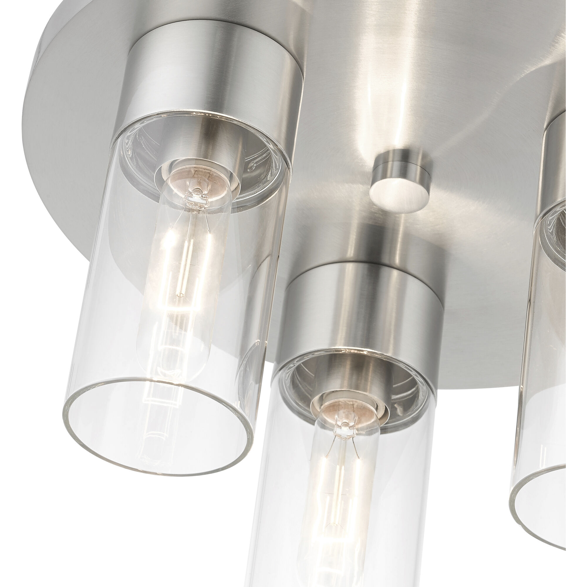 Carson 3 Light 14 inch Brushed Nickel Flush Mount Ceiling Light