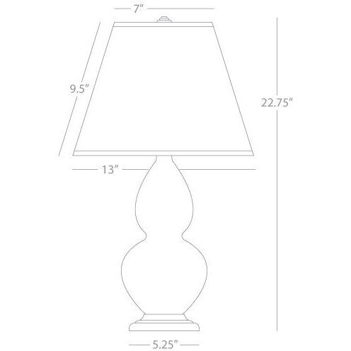Small Double Gourd 22.75 inch 150.00 watt Smokey Taupe Glazed Ceramic Accent Lamp Portable Light in Smoky Taupe, Pearl Dupioni