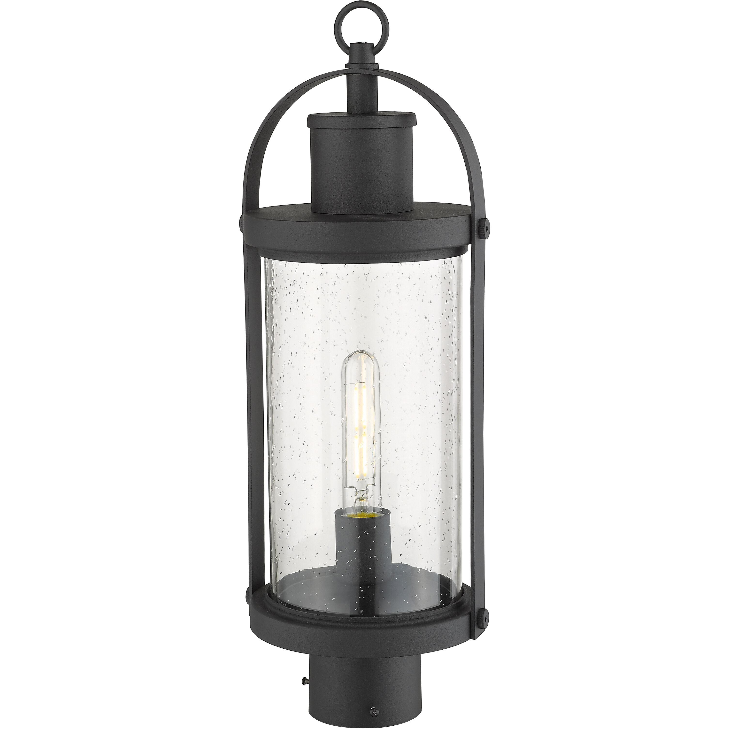 Roundhouse 1 Light 20.5 inch Black Outdoor Post Mount Fixture