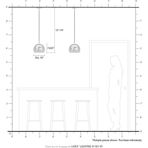 Piedmont 1 Light 10 inch Shiny Hunter Green with Polished Chrome Accents Pendant Ceiling Light