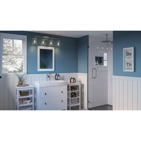 Prescott 4 Light 34 inch Brushed Nickel Bath Light Wall Light, Extra Large