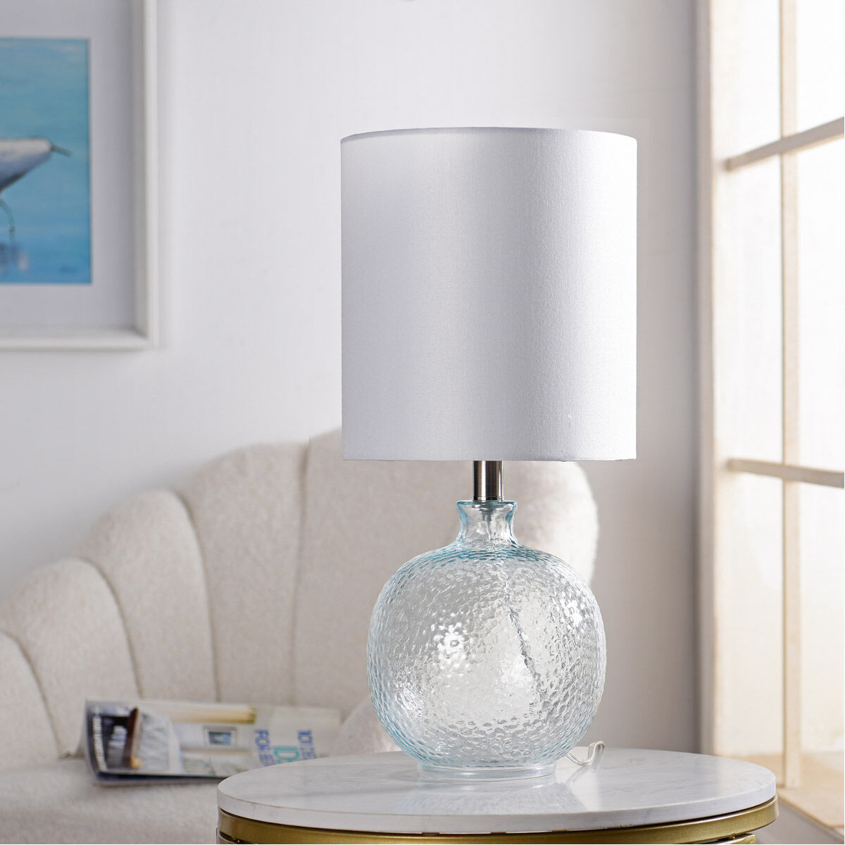 Light blue glass table lamp cheap